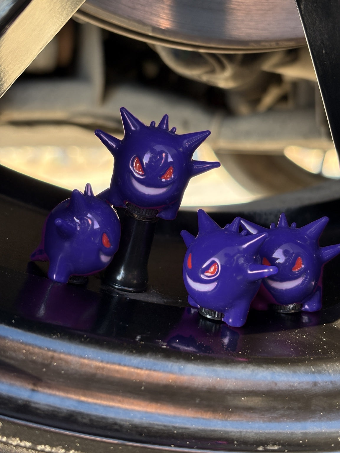 Gengar Inspired Valve Stem Caps